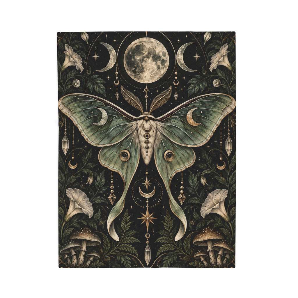 Velveteen Plush Blanket - Mystic Luna Moth