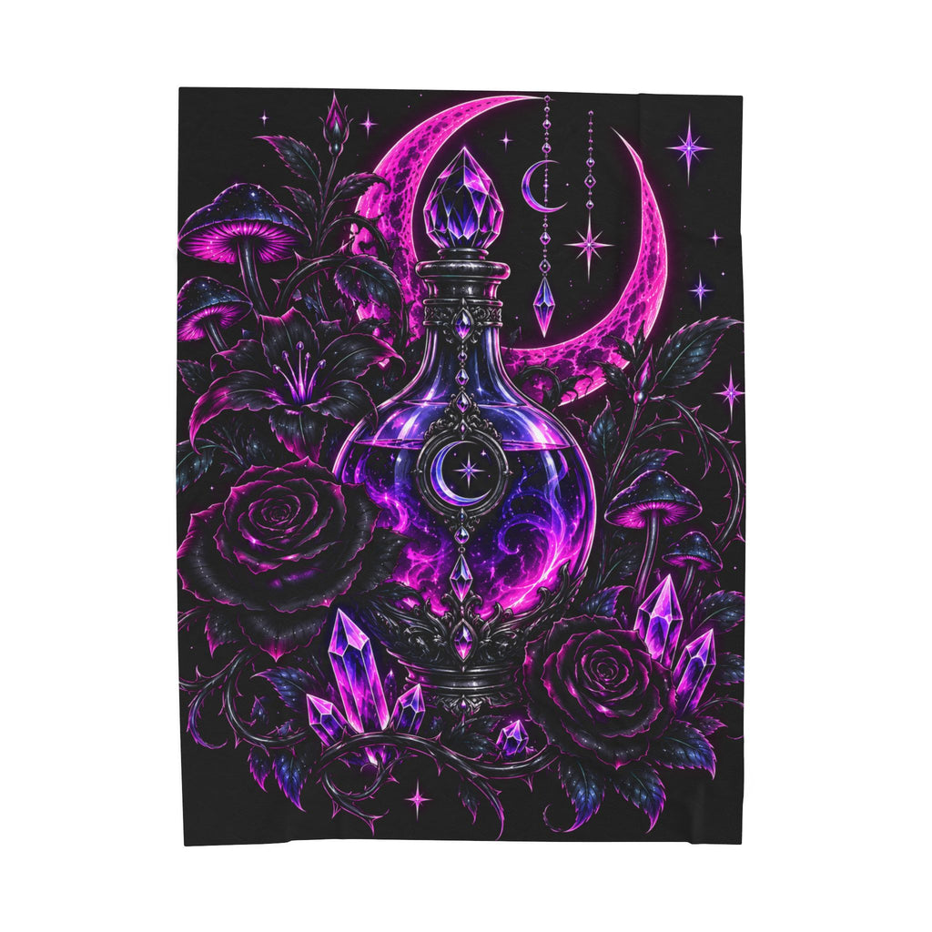 Neon Mystic Moon Potion Velveteen Plush Blanket