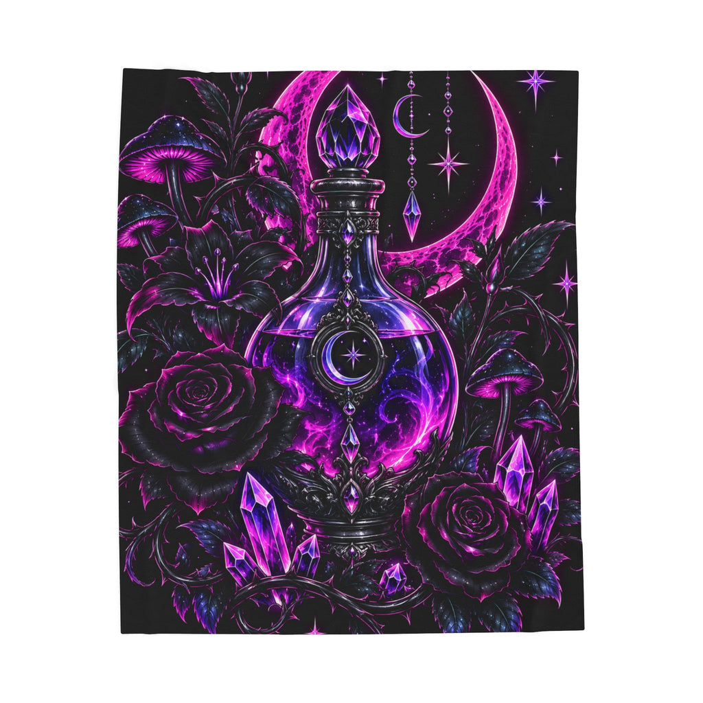 Neon Mystic Moon Potion Velveteen Plush Blanket