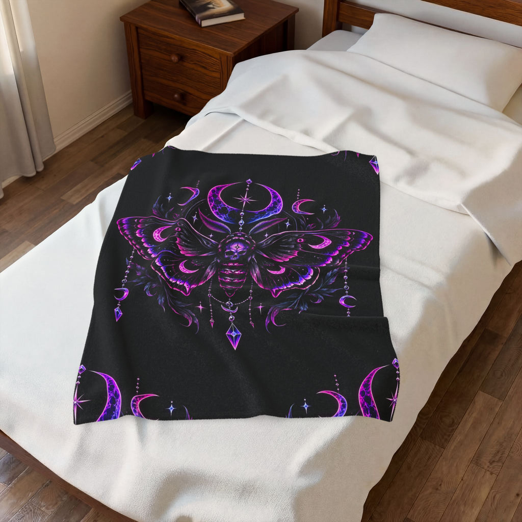 Mystic Moth Velveteen Plush Blanket