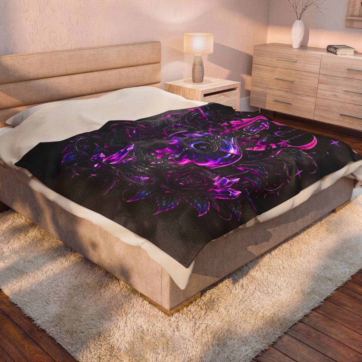Neon Mystic Moon Potion Velveteen Plush Blanket