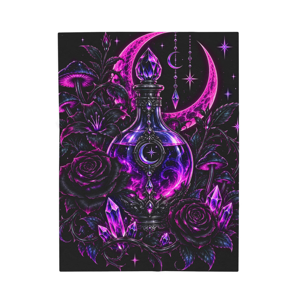 Neon Mystic Moon Potion Velveteen Plush Blanket