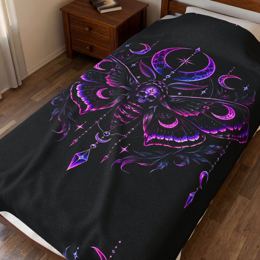 Mystic Moth Velveteen Plush Blanket