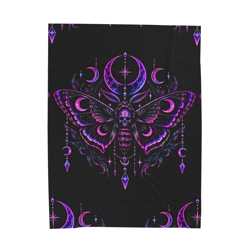 Mystic Moth Velveteen Plush Blanket