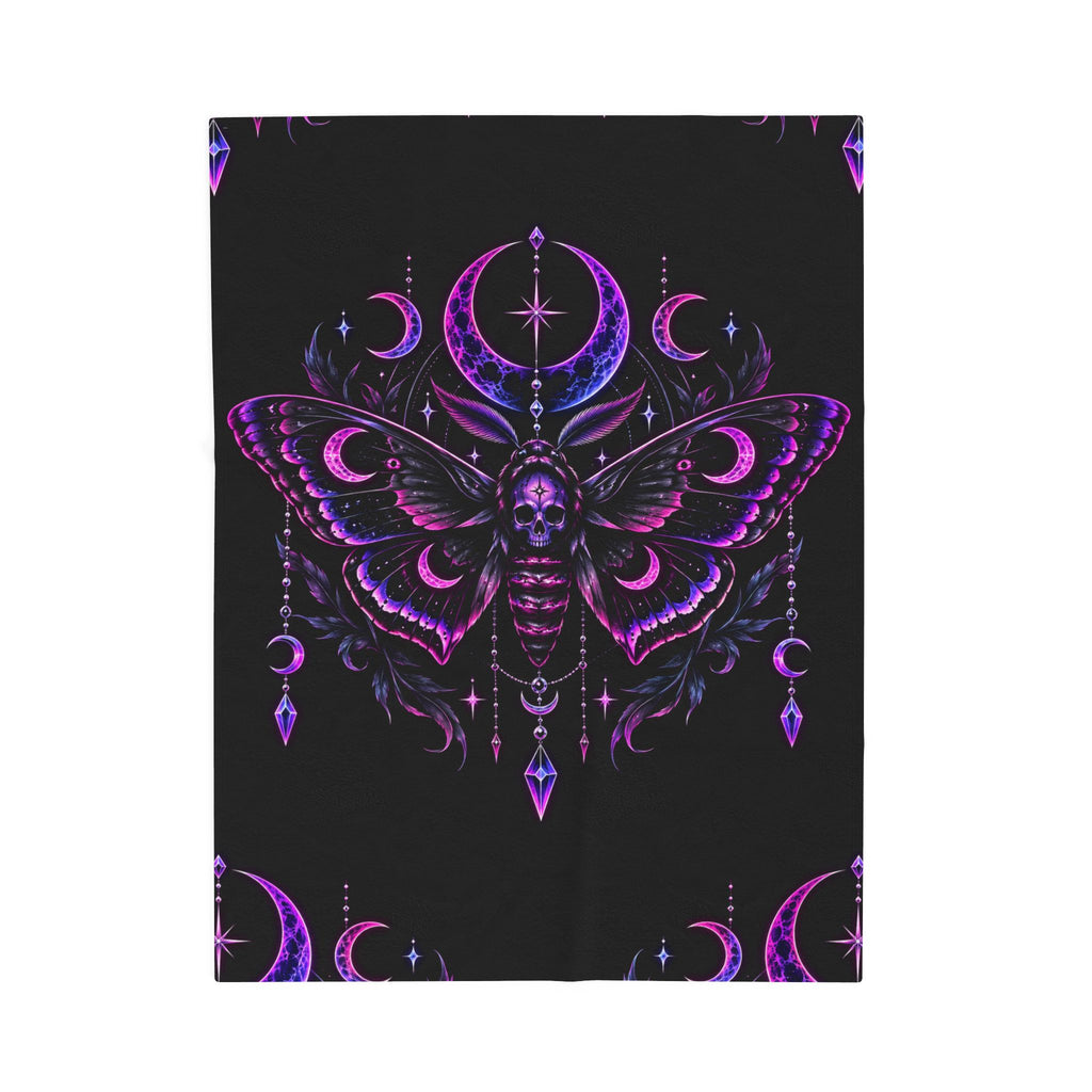 Mystic Moth Velveteen Plush Blanket