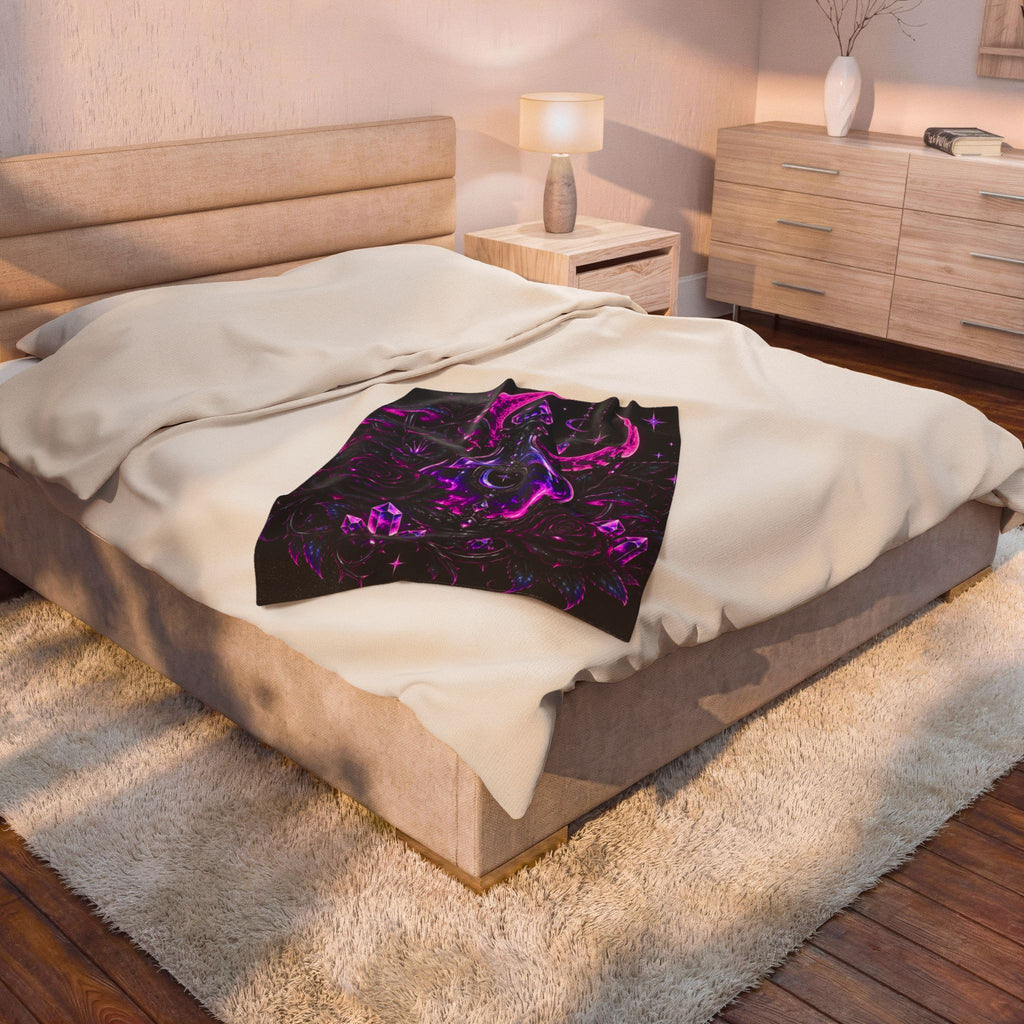 Neon Mystic Moon Potion Velveteen Plush Blanket