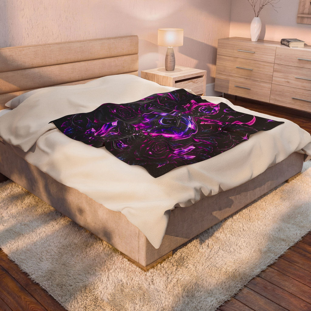 Neon Mystic Moon Potion Velveteen Plush Blanket