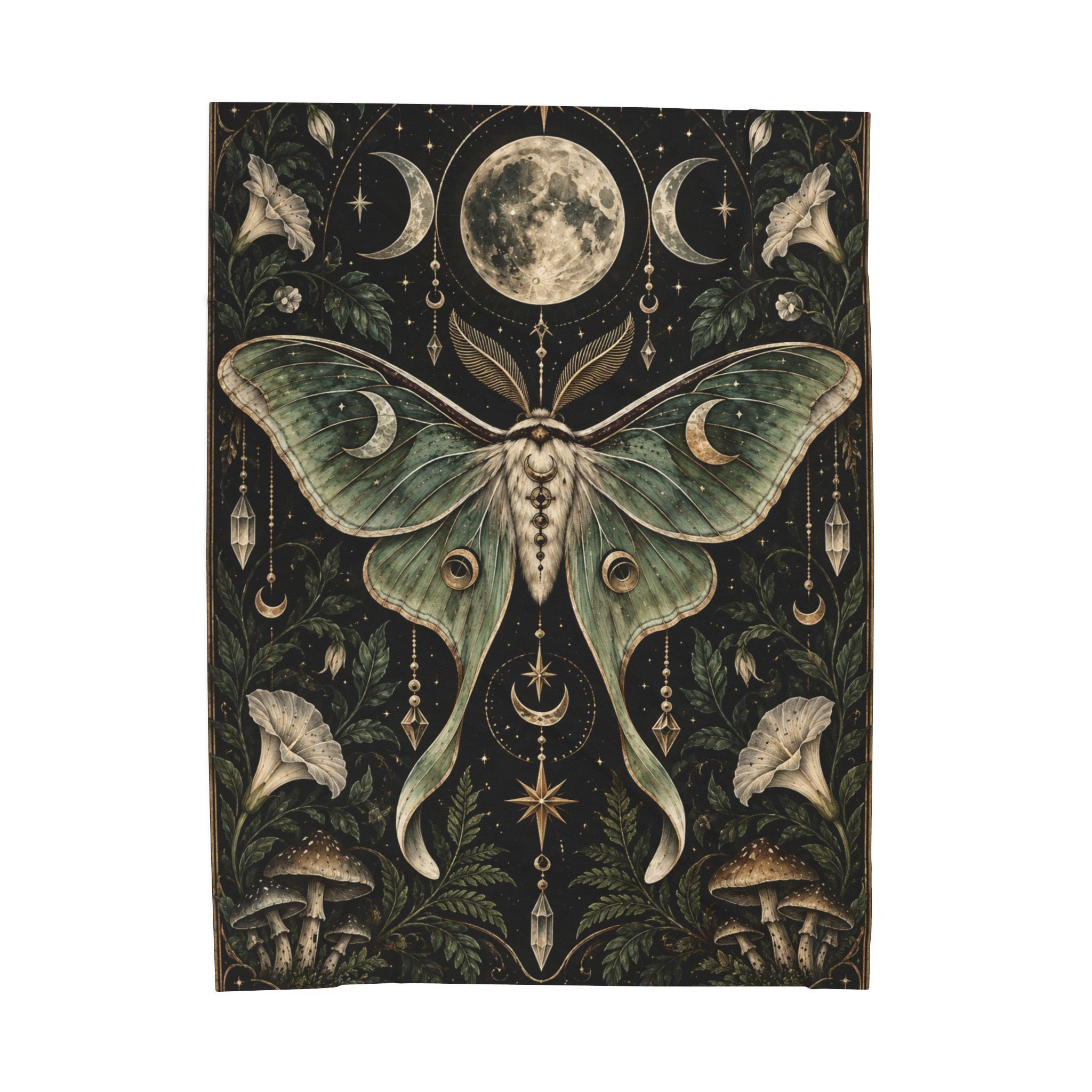 Velveteen Plush Blanket - Mystic Luna Moth
