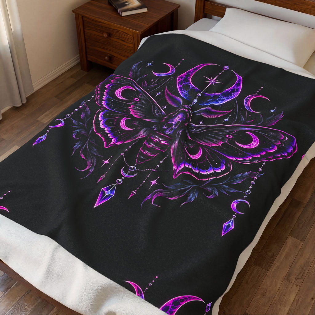 Mystic Moth Velveteen Plush Blanket