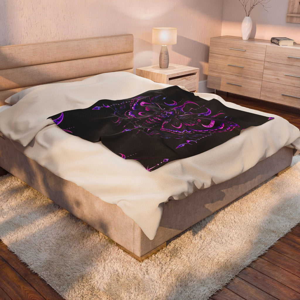 Mystic Moth Velveteen Plush Blanket