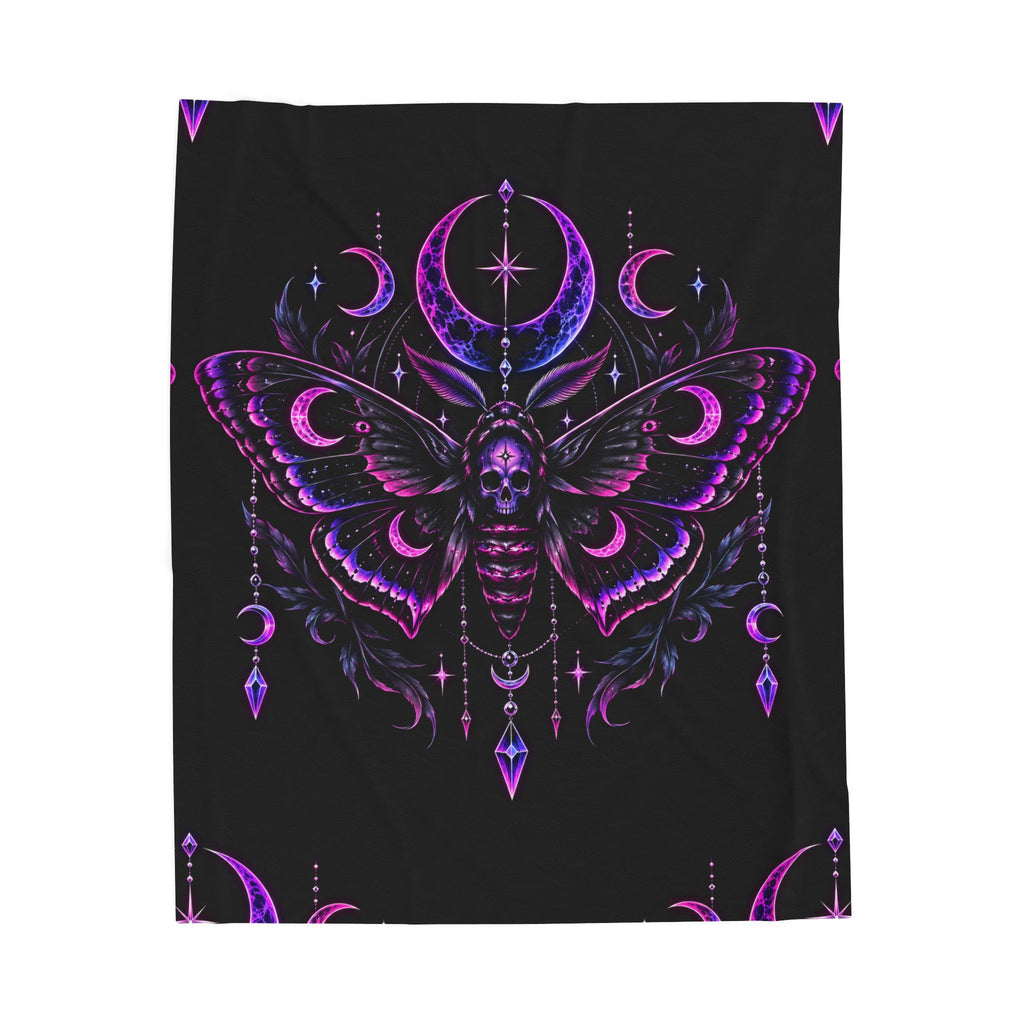 Mystic Moth Velveteen Plush Blanket