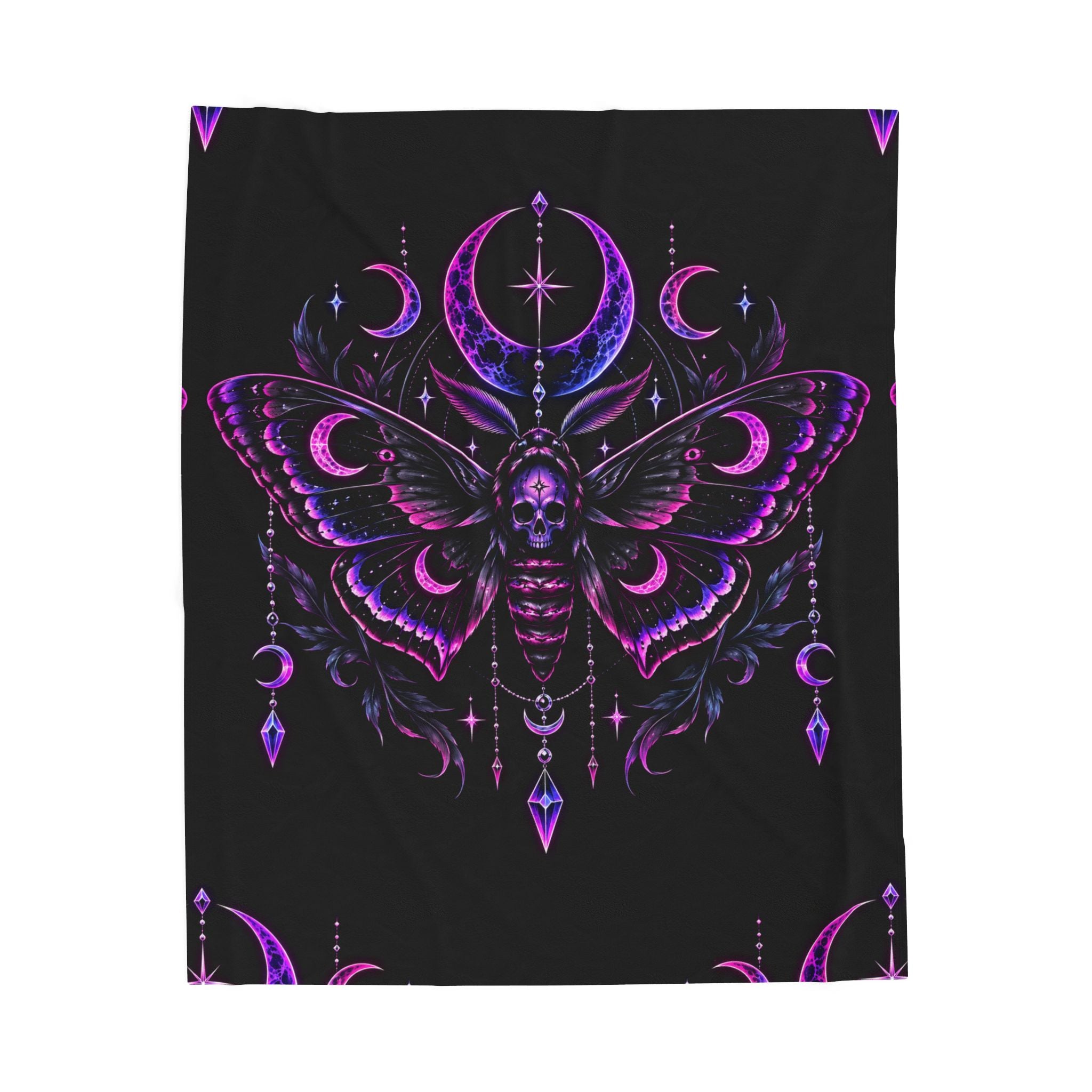 Mystic Moth Velveteen Plush Blanket
